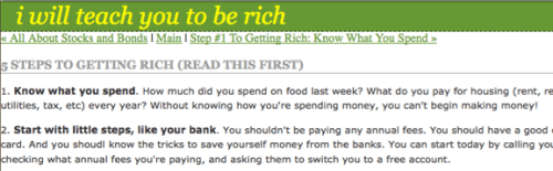 The first version of my site was focused on personal finance.